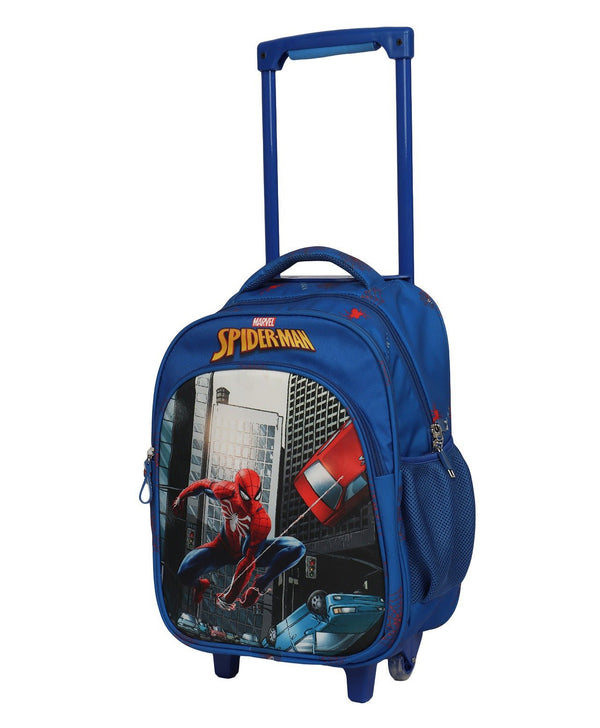 Novex Marvel Original Spider Man Kids Backpack Trolley with 2 Wheel Kids School Bag Blue - Genx Bags Online
