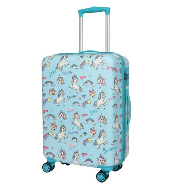Novex - Original Unicorn Kids Trolley Bag With 4 Wheel | Turquoise - Genx Bags Online