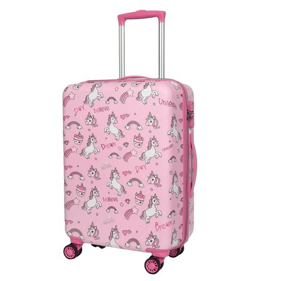 Novex Unicorn Hard Polycarbonate Kids Trolley Bag - Pink - Genx Bags Online