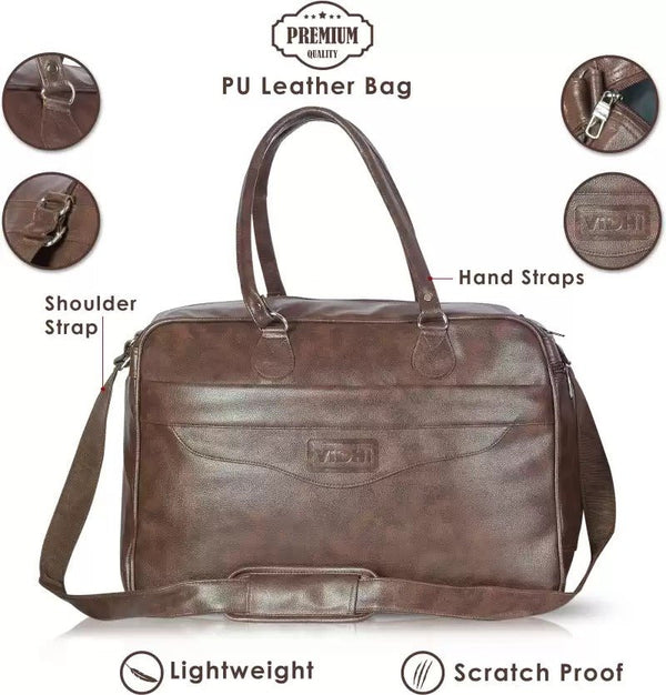 PU Leather Hand Travel Duffle 36 L 19" Bag - Genx Bags Online