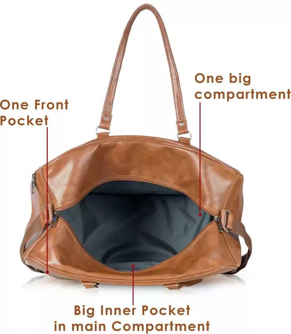 PU Leather Hand Travel Duffle 36 L 19" Bag - Genx Bags Online