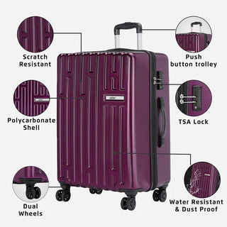 Safari Cargo Neo Hard Luggage with TSA lock and Dual Wheels - Combo (Set of 3) (55cm), (71cm) & (81cm) - Genx Bags Online
