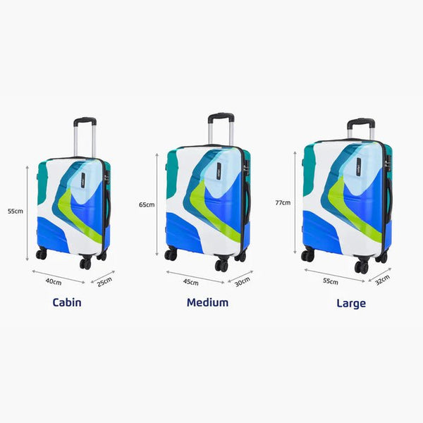 Safari Chroma Plus Hard Luggage - Printed Blue - Genx Bags Online