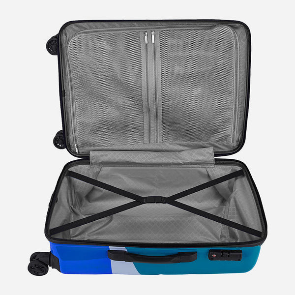 Safari Chroma Plus Hard Luggage - Printed Blue - Genx Bags Online