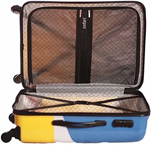 Safari Chroma Plus Hard Luggage - Printed Yellow - Genx Bags Online