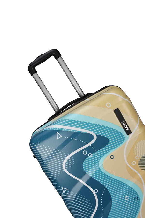 Safari Coast Line Polycarbonate Printed Multi-Color 4 Wheels Hard sided Trolley Luggage - Genx Bags Online