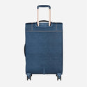 Safari Denim Plus Anti Theft Soft luggage and TSA lock, Dual wheels , Securi Zipper and Detailed Interiors with Wet Pouch 70 (CM) Medium bag - Genx Bags Online