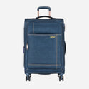 Safari Denim Plus Anti Theft Soft luggage and TSA lock, Dual wheels , Securi Zipper and Detailed Interiors with Wet Pouch 80 (CM) Large bag - Genx Bags Online