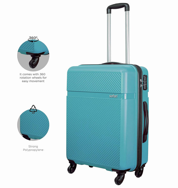 Safari Drive Hard-Sided Polypropylene 5 Years Warranty Luggage Set of 3 Trolley Bags (55 & 67 & 76 cm) - Genx Bags Online