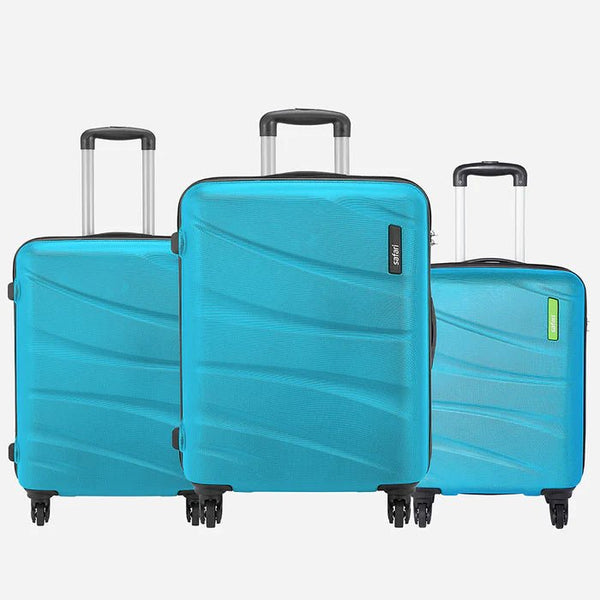 Safari Flo Secure Hard luggage with Anti-Theft Zipper and Detailed Interiors - Combo (Set of 3) - Genx Bags Online