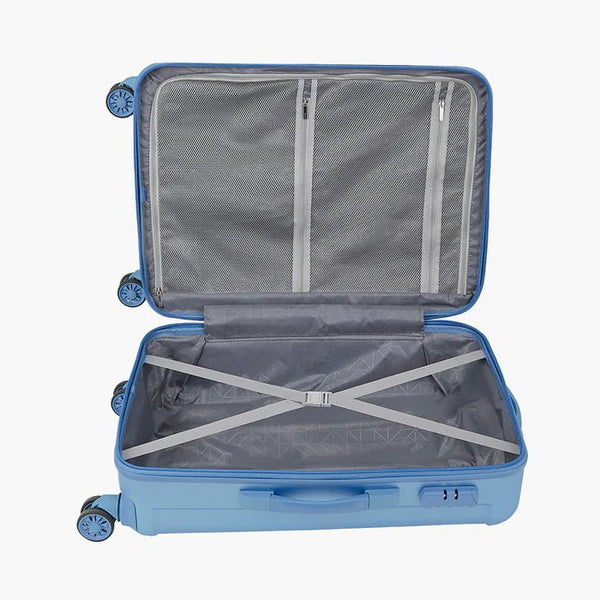 Safari Linea Hard Luggage With Dual Wheels and Detailed Interiors 69 (CM) Medium bag - Genx Bags Online