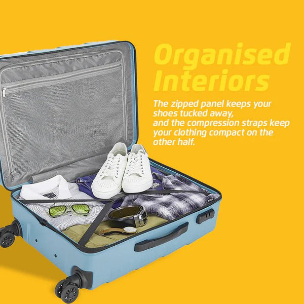 Safari Mint Hard Luggage with Anti Theft Zipper and Dual Wheels 79 (CM) Large bag - Genx Bags Online