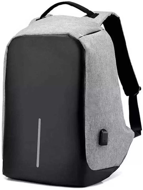 VIDHI Anti Theft 15.6" Black Laptop Backpack with 7 Pockets & USB Charging Port (Black) - Genx Bags Online