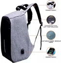 VIDHI Anti Theft 15.6" Black Laptop Backpack with 7 Pockets & USB Charging Port (Black) - Genx Bags Online