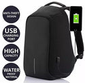 VIDHI Anti Theft 15.6" Black Laptop Backpack with 7 Pockets & USB Charging Port (Black) - Genx Bags Online