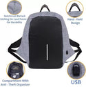 VIDHI Anti Theft 15.6" Black Laptop Backpack with 7 Pockets & USB Charging Port (Black) - Genx Bags Online
