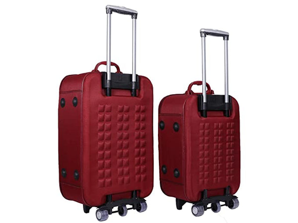 VIDHI Polyester Suitcase Combo Set (Pack of 2) 20" Cabin Luggage Trolley Bag & 24" Check-in Luggage Trolley Bag (Turquoise) - Genx Bags Online