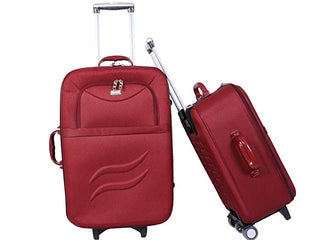 VIDHI Polyester Suitcase Combo Set (Pack of 2) 20" Cabin Luggage Trolley Bag & 24" Check-in Luggage Trolley Bag (Turquoise) - Genx Bags Online