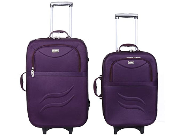 VIDHI Polyester Suitcase Combo Set (Pack of 2) 20" Cabin Luggage Trolley Bag & 24" Check-in Luggage Trolley Bag (Turquoise) - Genx Bags Online