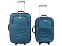 VIDHI Polyester Suitcase Combo Set (Pack of 2) 20" Cabin Luggage Trolley Bag & 24" Check-in Luggage Trolley Bag (Turquoise) - Genx Bags Online