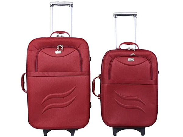 VIDHI Polyester Suitcase Combo Set (Pack of 2) 20" Cabin Luggage Trolley Bag & 24" Check-in Luggage Trolley Bag (Turquoise) - Genx Bags Online