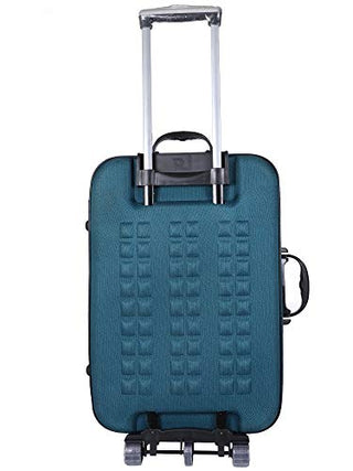 VIDHI Polyester Suitcase Combo Set (Pack of 2) 20" Cabin Luggage Trolley Bag & 24" Check-in Luggage Trolley Bag (Turquoise) - Genx Bags Online