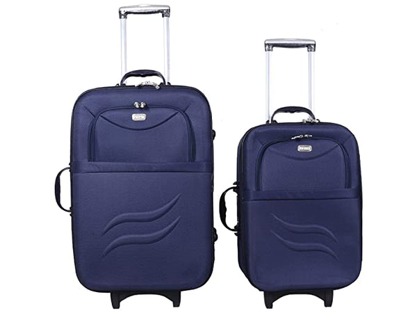 VIDHI Polyester Suitcase Combo Set (Pack of 2) 20" Cabin Luggage Trolley Bag & 24" Check-in Luggage Trolley Bag (Turquoise) - Genx Bags Online