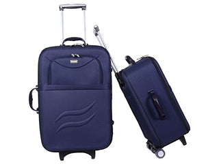 VIDHI Polyester Suitcase Combo Set (Pack of 2) 20" Cabin Luggage Trolley Bag & 24" Check-in Luggage Trolley Bag (Turquoise) - Genx Bags Online