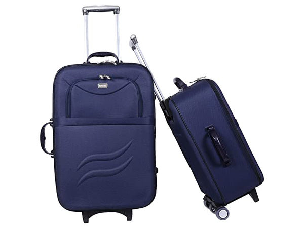 VIDHI Polyester Suitcase Combo Set (Pack of 2) 20" Cabin Luggage Trolley Bag & 24" Check-in Luggage Trolley Bag (Turquoise) - Genx Bags Online